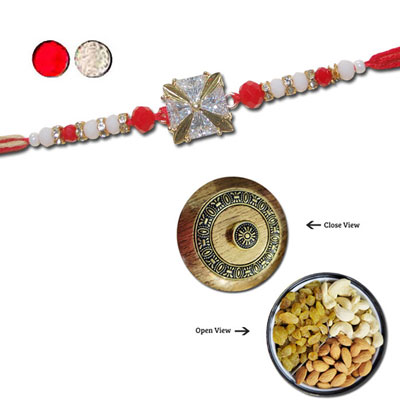 "RAKHIS -AD 4540 A (Single Rakhi), Dry Fruit Box - Code DFB1000 - Click here to View more details about this Product